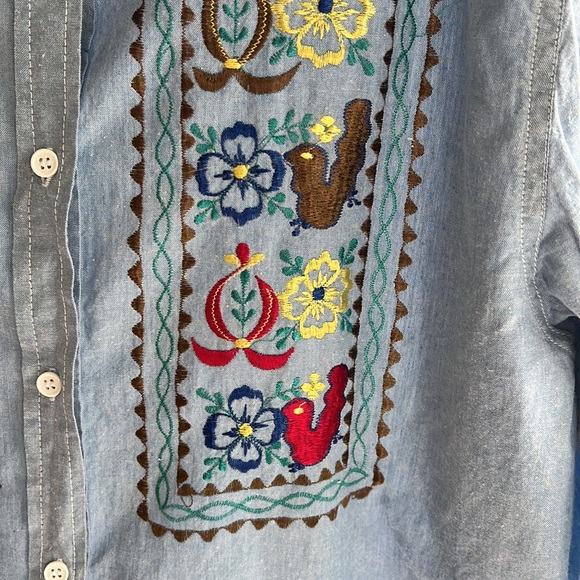 Cotton chambray embroidered tunic/blouse - Picture 3 of 6